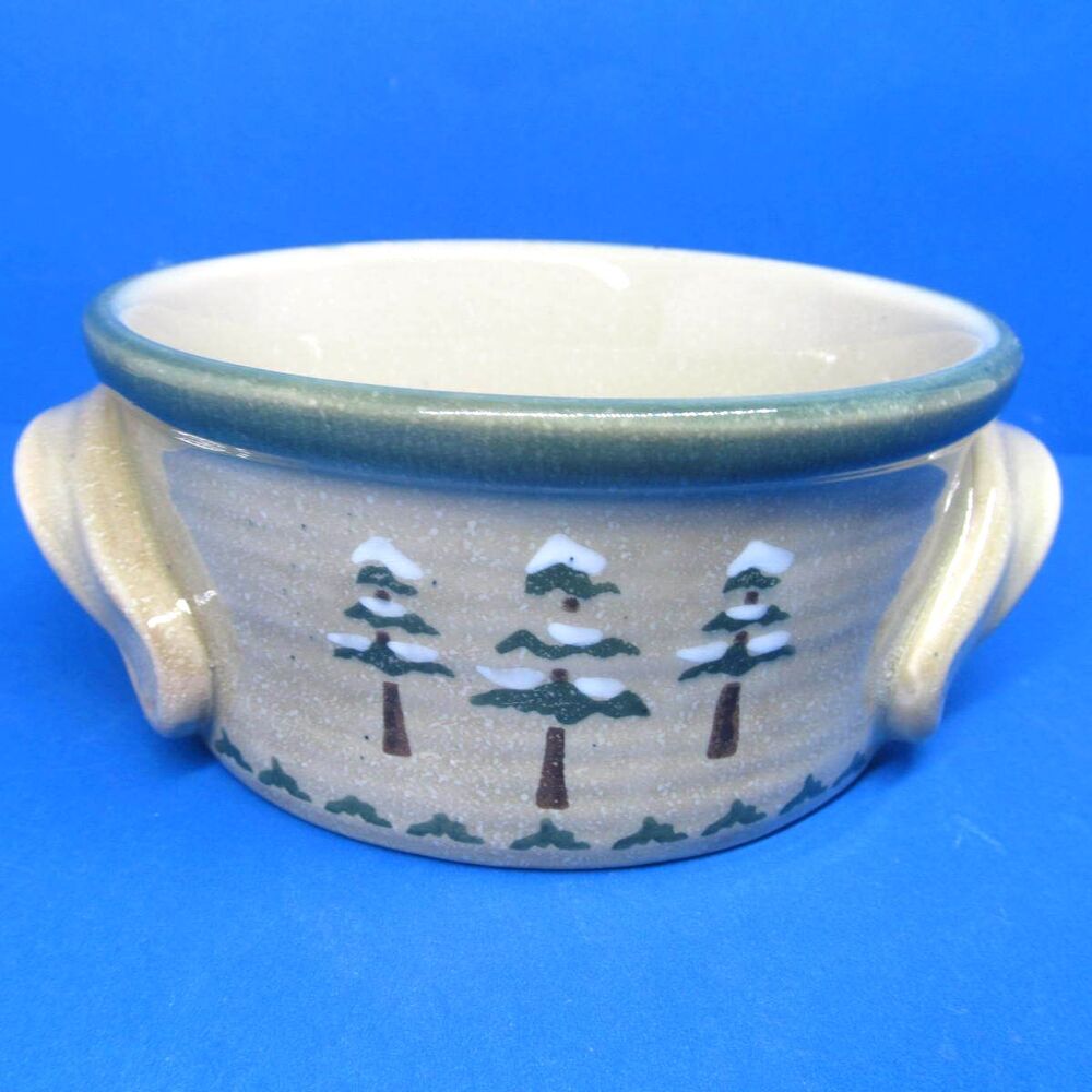 Sonoma Lodge Individual Double Handled Soup Bowl    Trees Design